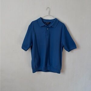 Vintage Lands’ End Made In US Royal Blue Pique Polo Men’s Medium